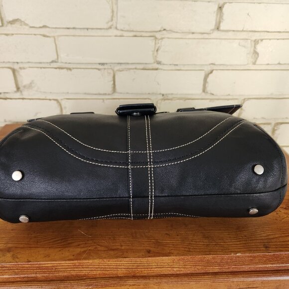 Like New Vintage Coach Hampton Soho Black Leather Tote Bag Purse - Picture 8 of 13